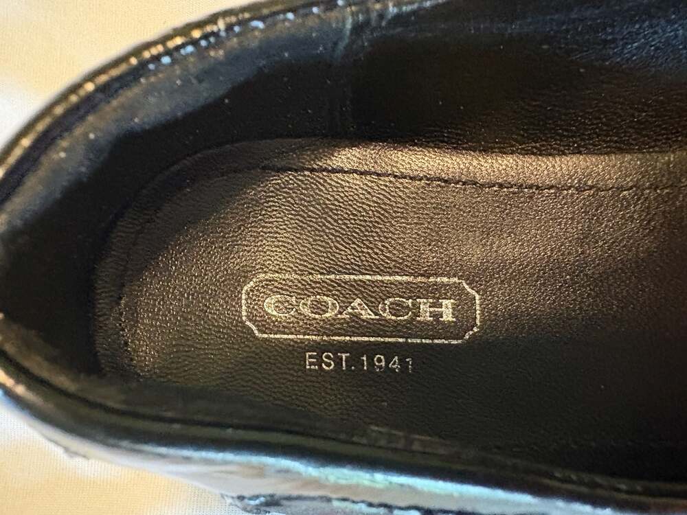 Flawed Coach Signature C Plaid Ballet Flats with Black Patent Trim, 7 - Picture 4 of 9